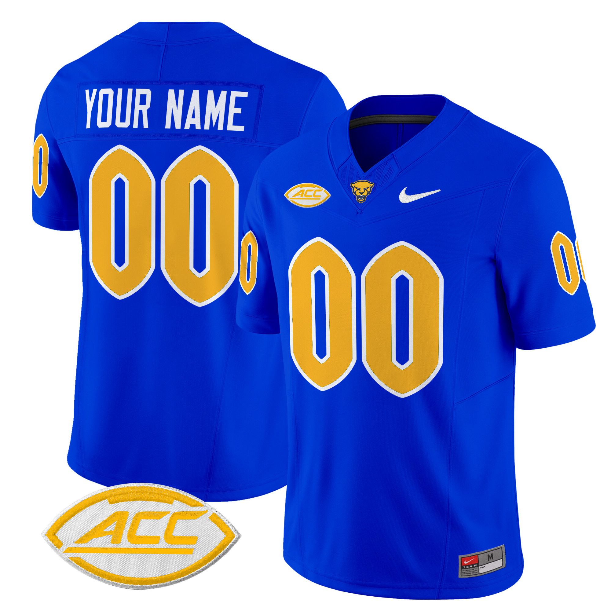 Men Pittsburgh Panthers Blue Nike 2024 Vapor Limited Custom NCAA Jersey style 1